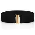 thumbnail image 2 of Outfmvch Belts For Women Mens Belt Women Elastic Waist Belt Metal Buckle Waistband Solid Color Wide Corset Belt Female Apparel Accessories Belt Black One Size, 2 of 6