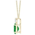 thumbnail image 2 of ANGARA Natural Oval Emerald Solitaire Pendant with Diamond in 14K Yellow Gold for Women (Size-7x5mm) | May Birthstone, Birthday, Anniversary, Jewelry Gift for Women | Natural Emerald Necklace, 2 of 9
