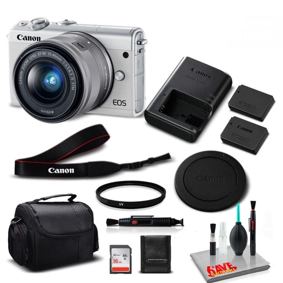 Canon M100 Camera 15-45 Lens (Kit Box)- Kit with 16GB- International Model