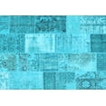 thumbnail image 1 of Ahgly Company Indoor Rectangle Patchwork Light Blue Transitional Area Rugs, 2' x 5', 1 of 4