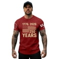 thumbnail image 4 of 1776-2026 USA 250 Years Men's Summer Short Sleeve T-Shirt Retro American Flag Print Casual Comfortable Tee For Men Daily Casual Outfits,Red,S, 4 of 4