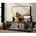 thumbnail image 2 of WAMPAT TV Stand for 75 Inch TV with Sliding Barn Door for Living Room Bedroom, Dark Rustic Oak, 2 of 8