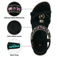 thumbnail image 3 of Ablanczoom Sandals Womens：Beaded Comfortable Elastic Band Women Flat Sandals, 3 of 6