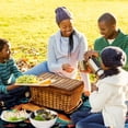 thumbnail image 6 of Hippocampus Large Waterproof Canvas Picnic Blanket with Carry Handle - Outdoor Beach Mat for Family - Foldable, Easy Clean, Sand Proof - Ideal for Camping, Hiking, Park, Travel - 79" x 59, 6 of 6