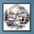 thumbnail image 2 of Pintura de diamante 5D DIY taladro redondo completo Santa en la nieve Kit decoración del hogar FLhrweasw Nuevo, 2 of 9