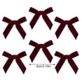 thumbnail image 2 of Burgundy Velvet Bow Christmas Tree Ornament Hanging Decoration for Wreaths and Garlands, 2 of 7