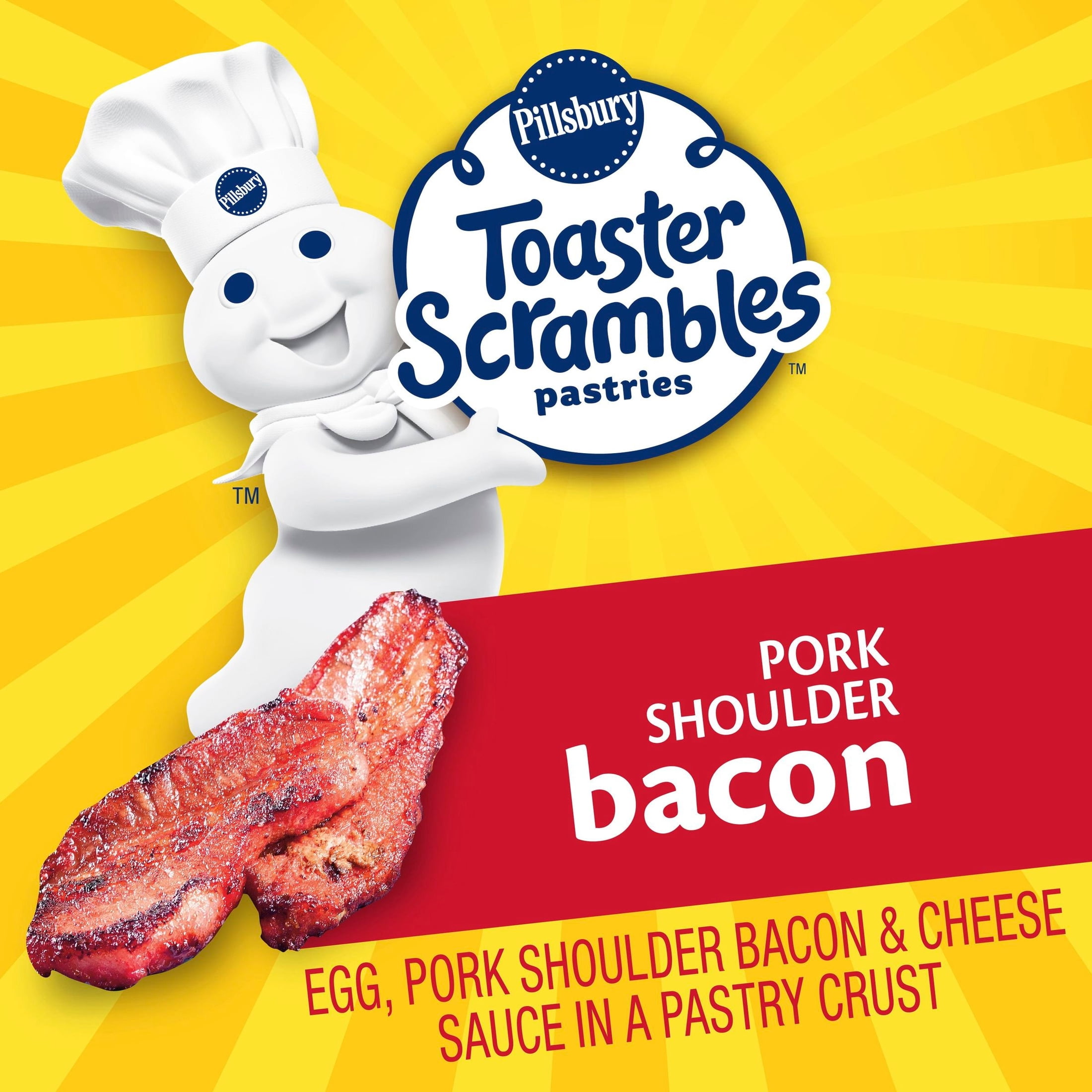 Pillsbury Bacon Toaster Scrambles Pastries, 8 Breakfast Pastries (Frozen)