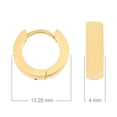 thumbnail image 4 of American Steel Stainless Steel Huggie Hoop Gold IP-Plated Round Earrings, 4 of 4