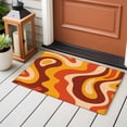 thumbnail image 4 of Orange Brown Entryway Rug 2'x3'&nbsp; Non Slip Front Door Mats, Modern Farmhouse Abstract Patterned Art Entrance Rugs Indoor Outdoor Carpet, Washable Floor Mats Small Area Rug for Bedroom Kitchen, 4 of 8