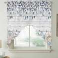 thumbnail image 2 of Blue Beige Coastal Swag Valances for Windows 2 Pack, Kitchen Window Curtains 36 Inch Length, Beach Starfish Summer Eucalyptus Retro Privacy Swag Curtains for Living Room/Bathroom 36"x36", 2 of 8