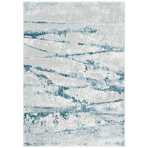SAFAVIEH Meadow Vinal Abstract Area Rug, Light Grey/Blue, 8' x 10'