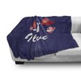 thumbnail image 3 of Snail Soft Flannel Fleece Throw Blanket, I Love You are My Home Theme with Blooms Valentine's Hearts Love, Cozy Plush for Indoor and Outdoor Use, 50" x 60", Dark Pink Indigo, by Ambesonne, 3 of 6