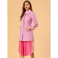 thumbnail image 4 of Abrigo De Invierno Con Botón Delantero Y Cuello Peter Pan Para Mujer Charm rosa XL, 4 of 6