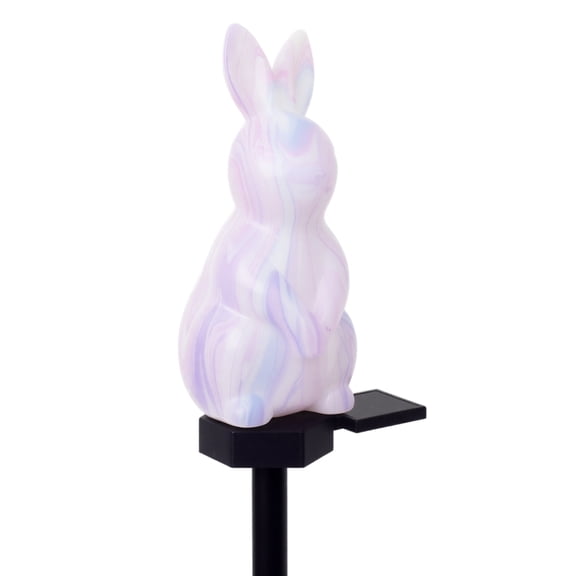 Solar Garden Stake Light LED Outdoor Pathway Lamp with Rabbit Shape Shade for Yard Lawn Walkway Patio Easter Holiday Decor