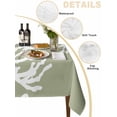 thumbnail image 2 of Coral Sage Green Table Cloth, Coastal White Ocean Marine Nautical Beach Waterproof Tablecloth for Square Tables, Reusable Washable Fabric Table Cover for Restaurant Kitchen Dining Tables 60"x60", 2 of 6
