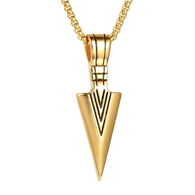 Collier Chaîne Cool Titane Acier Inoxydable Flèche Gothique Style Rétro Réglable Chokers Cadeaux Colliers pour Hommes Or Rose + Or