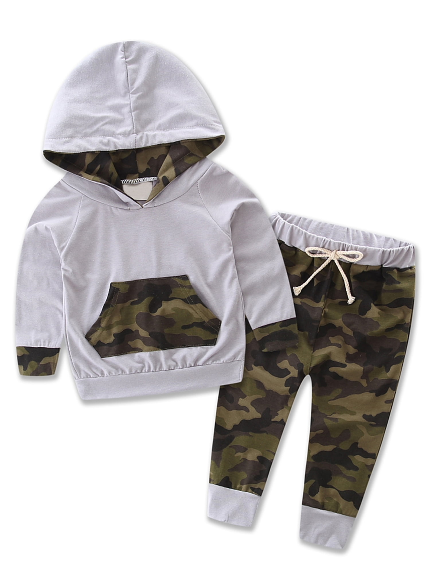StylesILove StylesILove Infant Baby Boy Camouflage Hoodie Top and