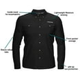 thumbnail image 5 of Whitewater Lightweight Moisture Wicking Long Sleeve Fishing Shirt with UPF 50 (Black, X-Large), 5 of 6