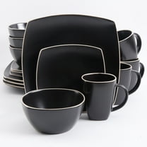 Gibson Home Soho Lounge Square 16 Pc. Dinnerware Set, Matte Black