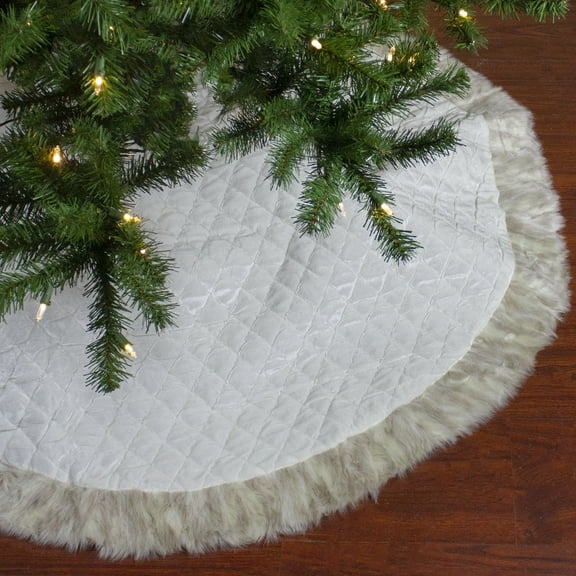 Northlight 48" Beige and Ivory Contemporary Christmas Tree Skirt