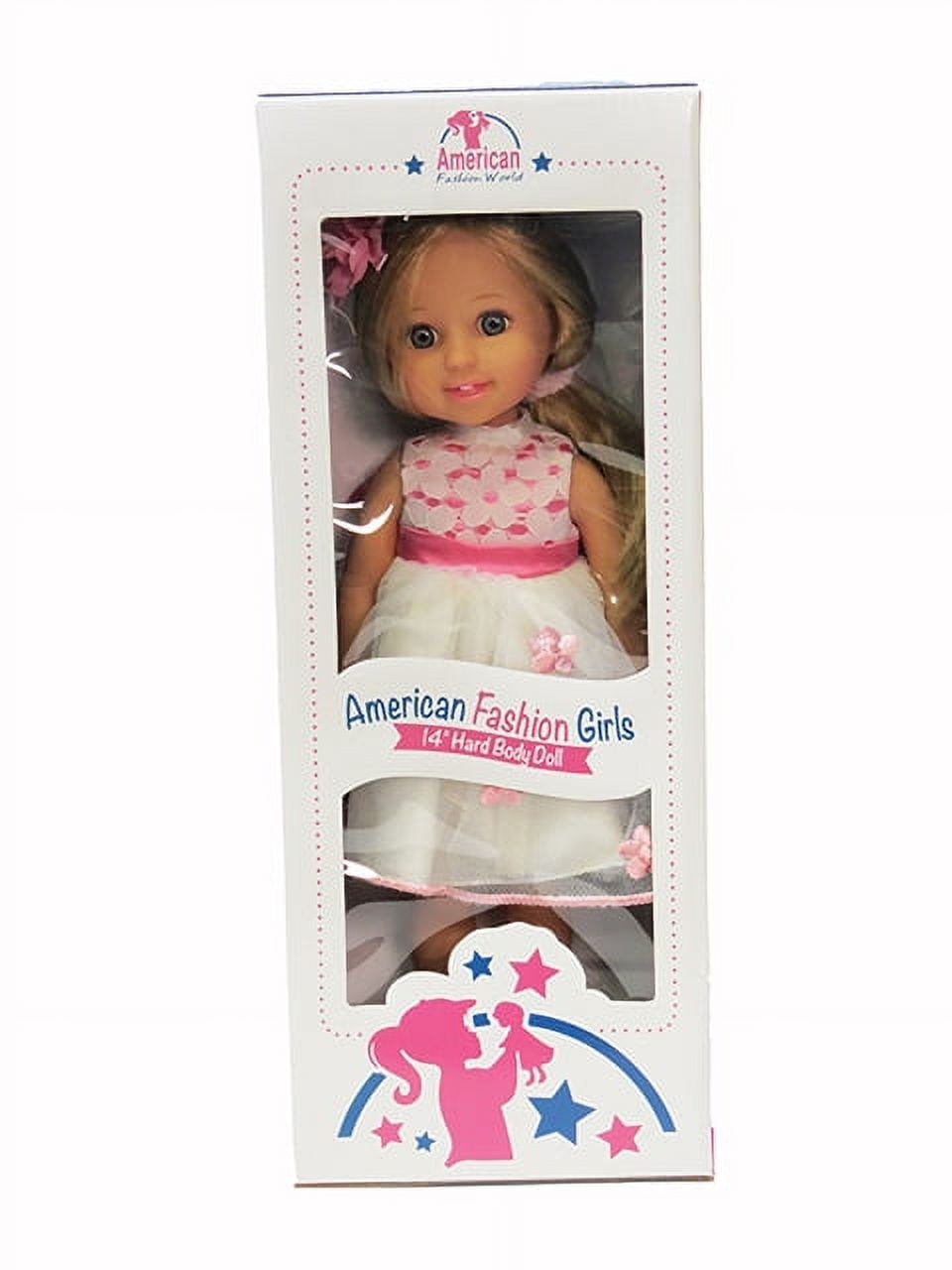 Blonde Hair Blue Eyed 14inch Doll | Alice Boxed & Clothed 14″ Doll | American Fashion World