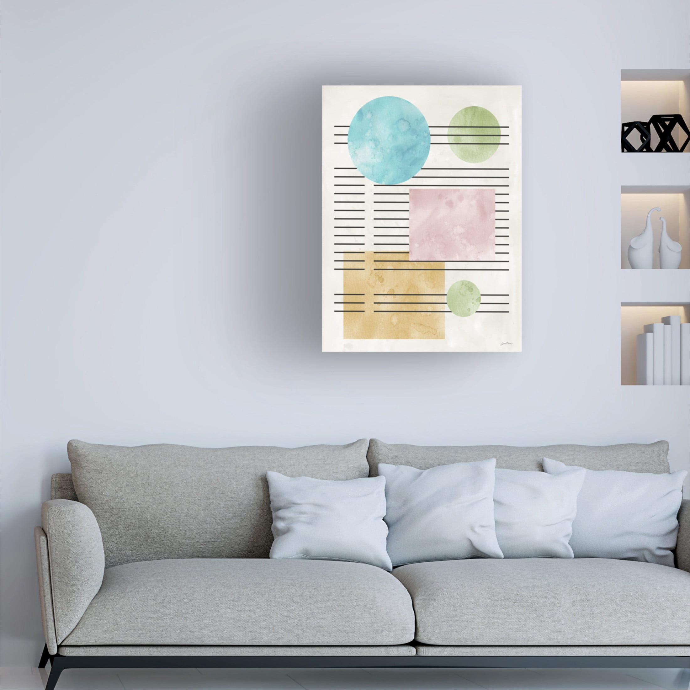 Canvas Wall Art - Jean Plout 'Mid Century Boho 7' Wall Art for Living Room, Bedroom, or Office Décor by Trademark Fine Art - 14 x 19 Inches