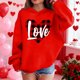 thumbnail image 3 of Sudadera con capucha y estampado de corazón de San Valentín, sudadera de manga larga para niños y niñas, chaqueta para niñas de talla mediana y grande., 3 of 7
