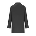 thumbnail image 5 of Hfyihgf Autumn Trench Coat for Women Elegant Slim Peacoat Turndown Collar Long Sleeve Button-Down Solid Outerwear Black L, 5 of 6