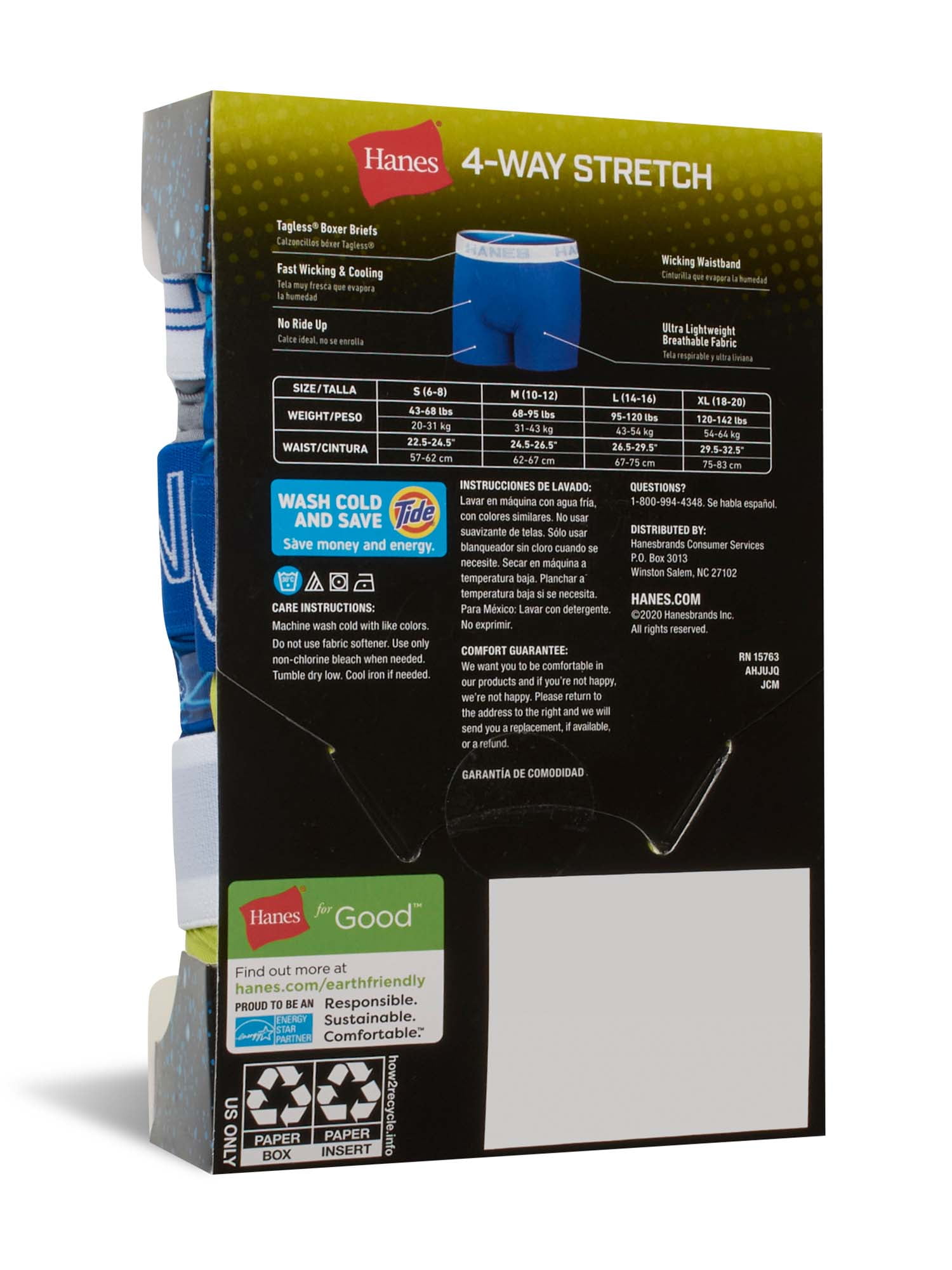 Hanes Boys' Underwear, X-Temp Stretch Boxer Briefs 5+2 Bonus Pack, Sizes S-XL