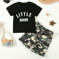 thumbnail image 2 of Toddler Boy Sets Cute Baby Boy Outfits Kids Summer Funny Letter Outfits Shirt Short Sets Toddler Boy Clothes Camouflage 2-3 Years, 2 of 7