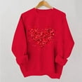 thumbnail image 2 of Valentines Day Sweatshirts for Women Red Love Heart Graphic Sweatshirt Loose Fit Solid Long Sleeve Tee Tops Crewneck Pullover Holiday Tops Valentine's Day Outfit Ladies Love Sweatshirts,S, 2 of 5