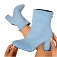 thumbnail image 4 of Lepsheexh Shoes for Women Autumn Winter Round Toe Chunky High Heel Fashionable Casual Short Tube Ankle Boots Versatile Daily Footwear, 4 of 9