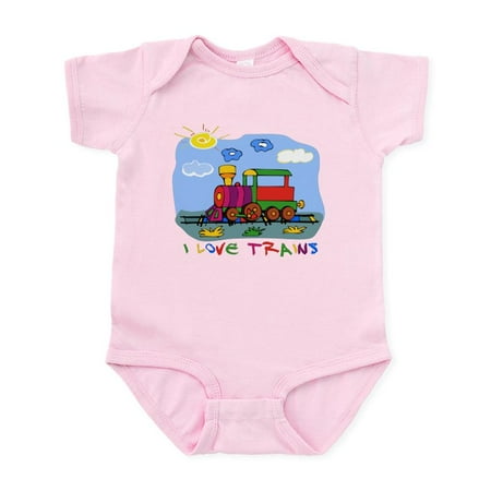 

CafePress - I Love Trains Infant Bodysuit - Baby Light Bodysuit Size Newborn - 24 Months