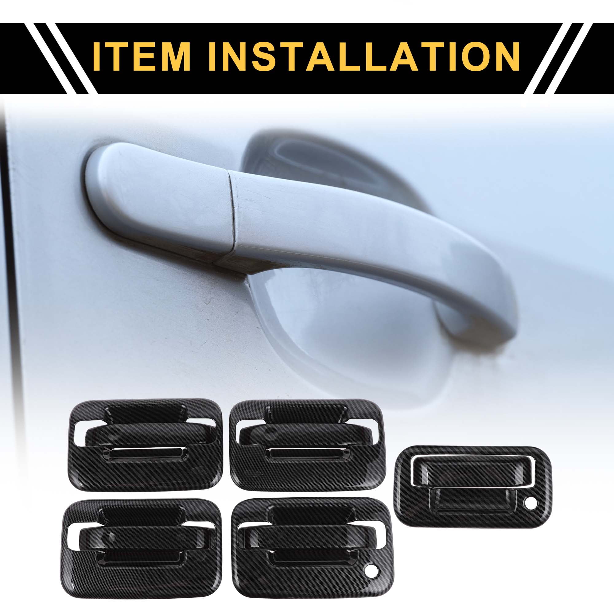 Unique Bargains Door Handle Bowl Cover for Ford F-150 2004-2014 Black ABS