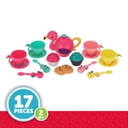 Kid Connection Flamingo Pretend Play Tea Set, 17 Pieces