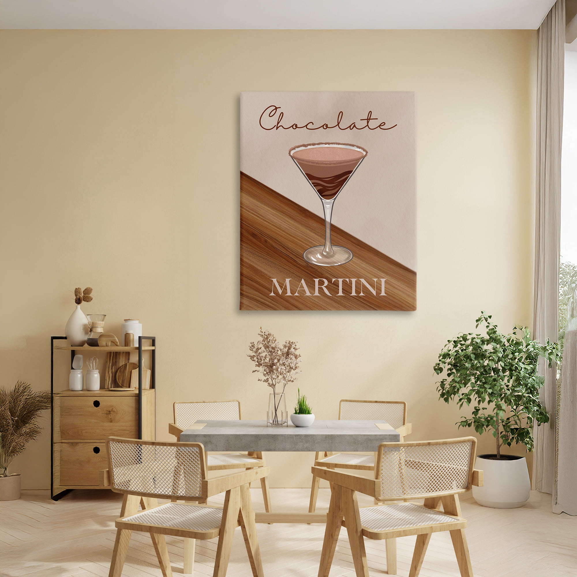 Stupell Industries Chocolate Martini on Brown Canvas Wall Art, design by Marcus Prime