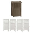 thumbnail image 1 of Suncast Trash Hideaway 33 Gal. & Outdoor Garden Yard 4 Panel Screen Enclosure, 1 of 10