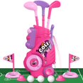 thumbnail image 1 of Juego de golf Liberty para niños pequeños con colchoneta de 2 a 5 años, color rosa, 1 of 8