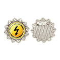 thumbnail image 1 of Broche de plata con Logo de electricidad peligrosa Unbranded M 7.5 cm, 1 of 3