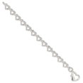 thumbnail image 4 of Auriga Fine Jewelry 925 Sterling Silver Fancy Heart Link Bracelet 7.5" for Women, 4 of 6