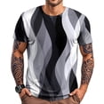 thumbnail image 5 of adaychics Crew Neck T Shirts for Men Marble Print Fashion Summer T Shirts Crew Neck Clothes for Travel Dating Commuting, 5 of 5