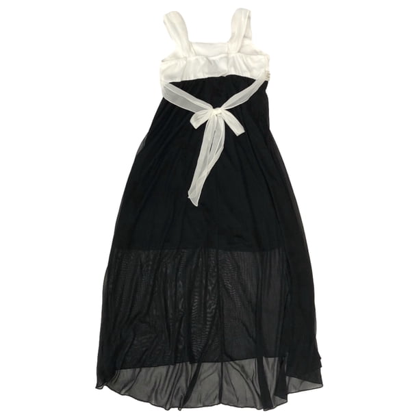 black white dresses semi formal Zapakasa Women Black and White Satin Black Tie Dress with Slit Mermaid  Strapless Long Formal Dress