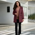 thumbnail image 5 of Riecok Maternity Winter Coat 3 in 1 Puffer Hooded Jacket Solid Long Sleeve Zip up Thick Parkas Outerwear with Pocket, 5 of 8
