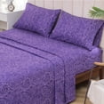 thumbnail image 3 of King Size Bed Sheets Set PC Soft Cooling Thread Count Microfiber Printed Sheet Deep Pocket Breathes Better Machine Washable Tropical Palm Tree Fronds Patterned Double, 3 of 7