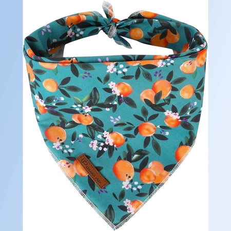 Dog Bandana Comfortable Cotton Triangle Scarf for Small Dog Washable Pet Kerchief for Dogs or Cats Peach Bandana Classic Scarf Green