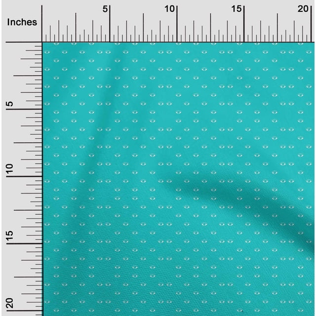oneOone Silk Tabby Turquoise Blue Fabric Eyes Face Craft Projects Decor Fabric Printed By The Yard 42 Inch Wide