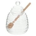 thumbnail image 1 of Minkissy 1 Set of Honey Pot with Wand Transparent Glass for Observation and Kitchenware, 1 of 7