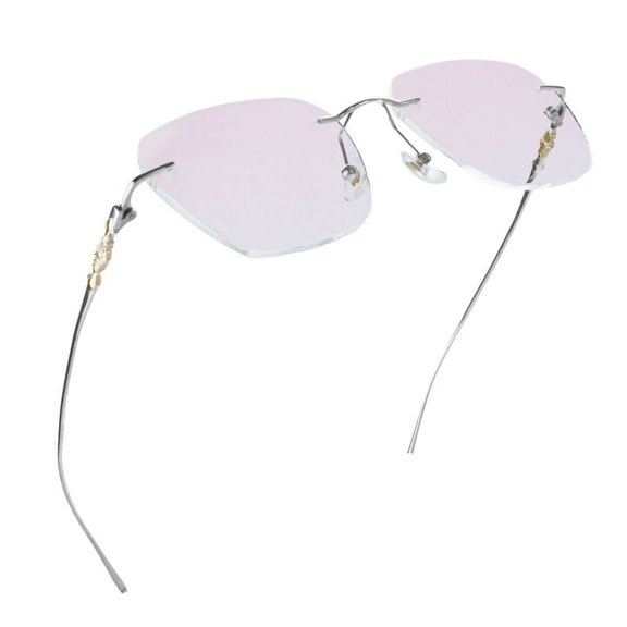 LifeArt Pure Titanium Frame Glasses/Blue Light Blocking Reading Glasses, Reduce Eyestrain, Stylish for Men and Women(Silver, 0.50 Magnification)