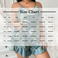thumbnail image 3 of Qepwscx Plus Size Womens Pajamas Sets Sleeveless Spaghetti Straps + Elastic Waist Ruffled Shorts V Neck Backless Sleepwear Pjs Floral Print Tops Shorts Sets Summer Going Out Outfits 2 Piece XL-6X, 3 of 5