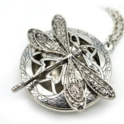 Dragonfly Aromatherapy Locket Necklace for Her or Him